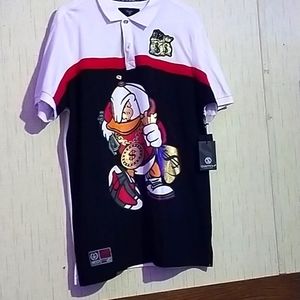 SWITCH REMARKABLE Polo Shirt Mens L Uncle Scrooge Disney McDuck Embroidered 1983